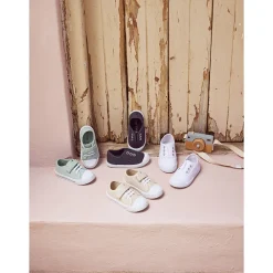 Baskets basses en toile avec lacets élastiques et velcro pour garçon