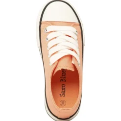 Baskets basses en toile corail avec lacets pour fille