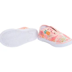 Baskets basses en toile imprimé tropical pour bébé fille