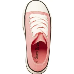 Baskets basses en toile roses avec lacets pour fille
