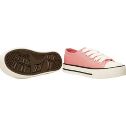 Baskets basses en toile roses avec lacets pour fille