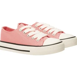 Baskets basses en toile roses avec lacets pour fille