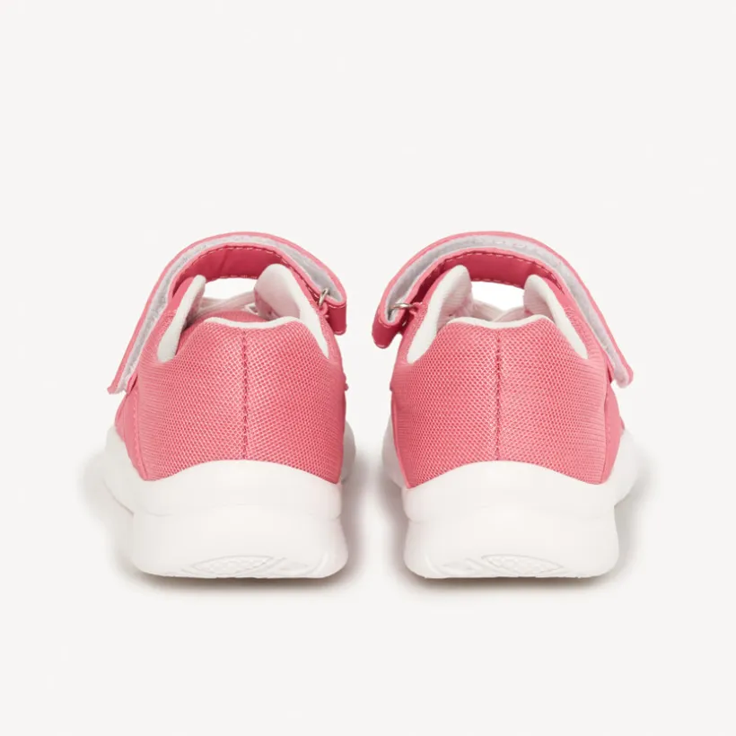 Baskets basses à lacets et velcros uni pour fille