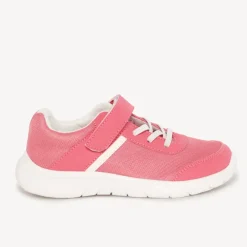 Baskets basses à lacets et velcros uni pour fille