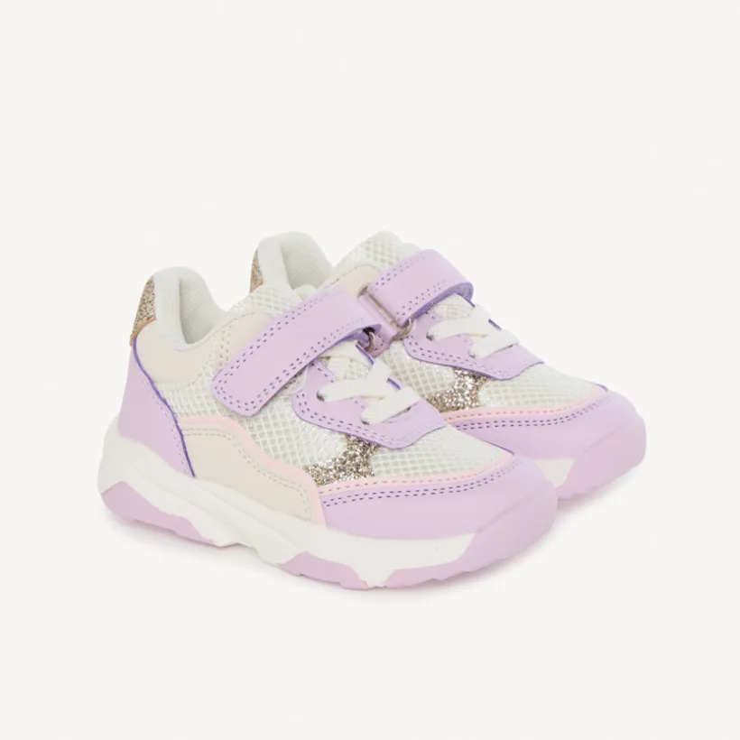 Baskets de sport à mesh et paillettes pour bébé fille