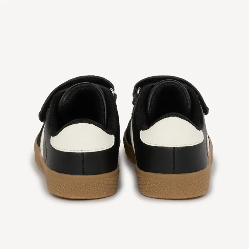 Baskets de sport noir à lacets et velcro pour bébé garçon