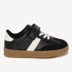 Baskets de sport noir à lacets et velcro pour bébé garçon