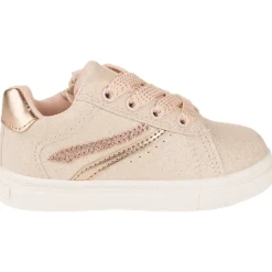 Baskets de sport rose poudré à lacets et zip pour bébé fille