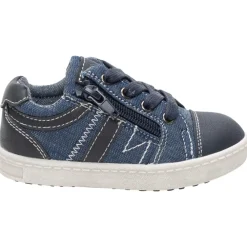 Baskets en jean à lacets et zip