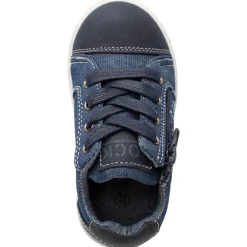Baskets en jean à lacets et zip