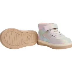 Baskets montantes arc-en-ciel à lacet + velcro pour bébé fille
