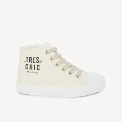 Baskets montantes en toile avec zip pour fille
