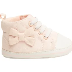 Baskets montantes à lacets en toile avec noeud pour bébé fille