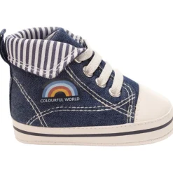 Baskets montantes souples effet jean pour bébé garçon