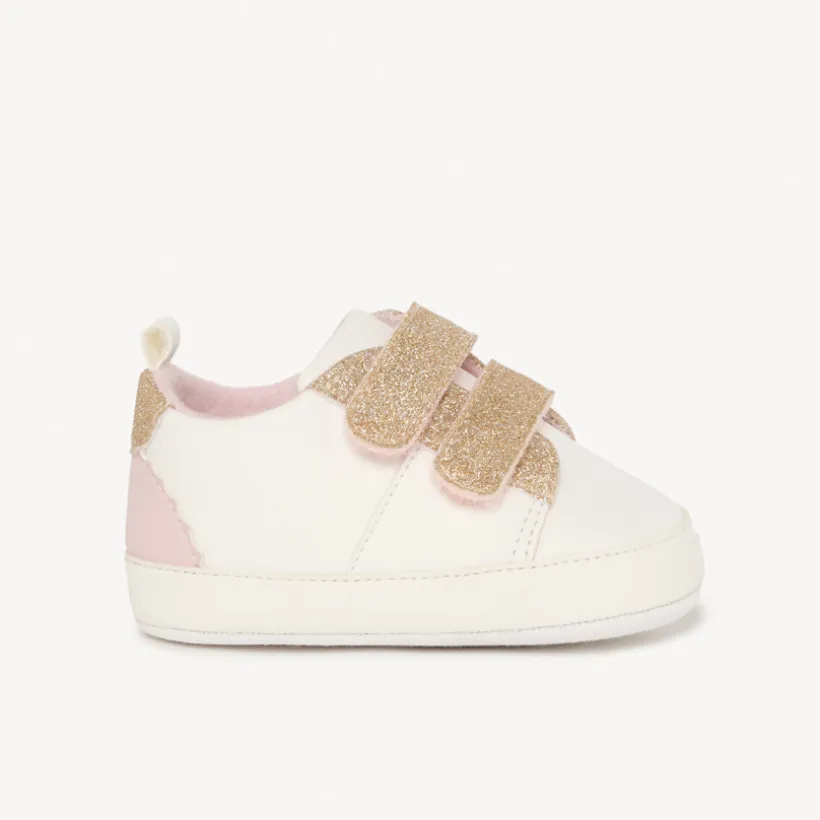 Baskets sneakers à empiècements pailletés pour bébé fille