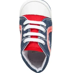 Baskets souples en toile effet jeans avec empiècements contrastés