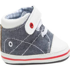 Baskets souples en toile à lacets et scratch avec doublure à carreaux