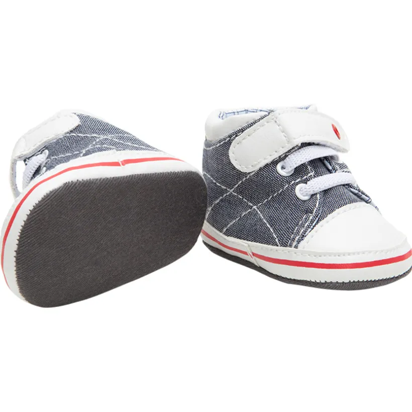 Baskets souples en toile à lacets et scratch avec doublure à carreaux