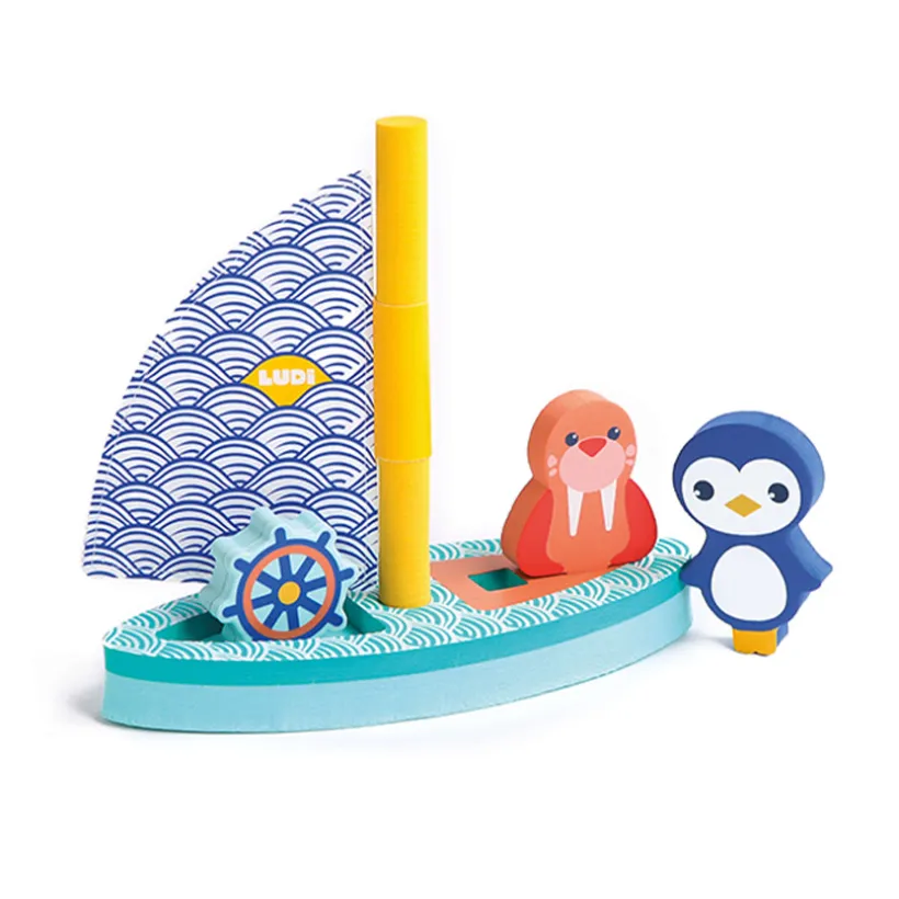 Bateau de bain avec pingouin et morse en mousse