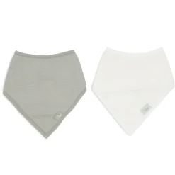 Bavoir Bandana gaze de coton Olive Green/Oatmeal 2 pcs