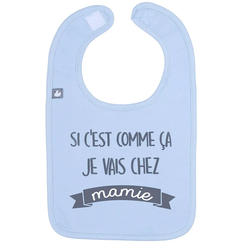 Bavoir en coton Je vais chez mamie