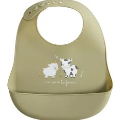 Bavoir en silicone avec poche La Vie à la Ferme