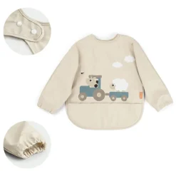 Bavoir imperméable à manches avec poche Tiny Farm Sable