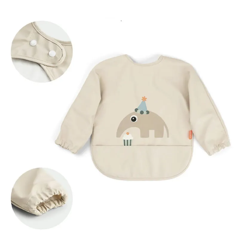 Bavoir imperméable à manches avec poche Celebration Sable