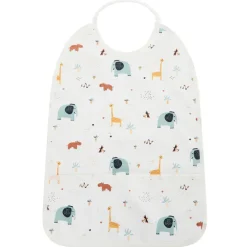 Bavoir imperméable à poche et col élastiqué imprimé savane