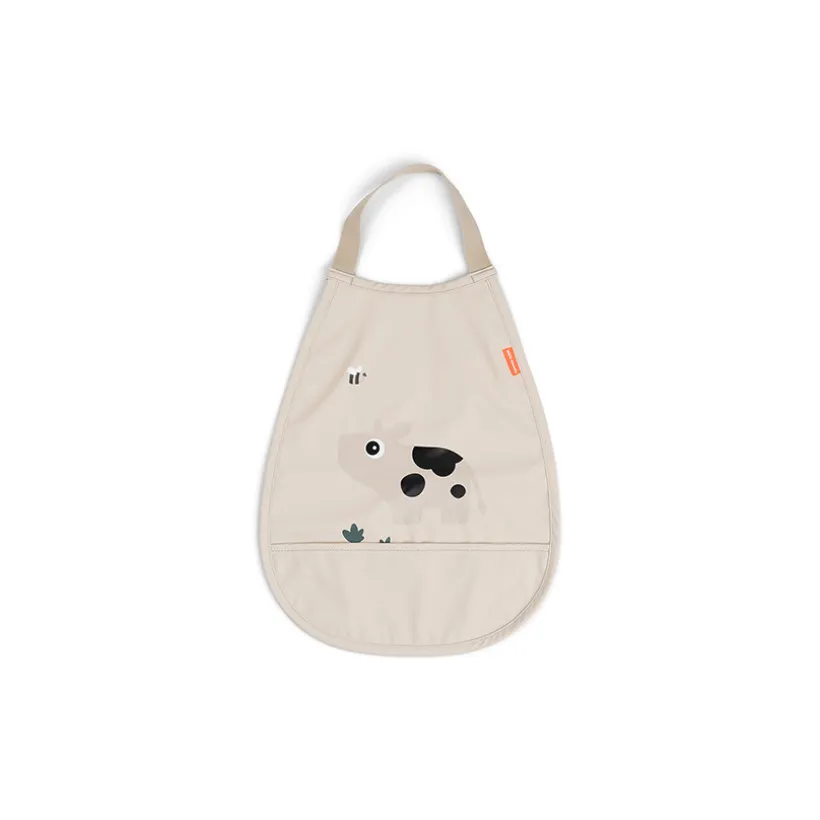 Bavoir élastique avec poche Tiny Farm sable