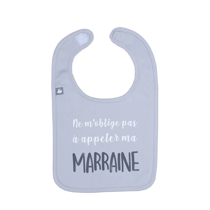Bavoir "Ne m'oblige pas à appeler ma marraine"