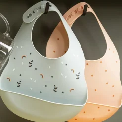 Bavoir réglable avec bac récupérateur - Silicone - Pêche/étoiles