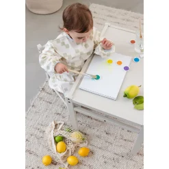 Bavoir tablier manches longues Happy Fruits Kaki Clair