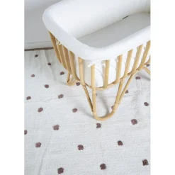 Berceau en rotin 80 x 40 cm + matelas + habillage en jersey