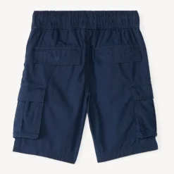 Bermuda cargo uni en popeline pour garçon