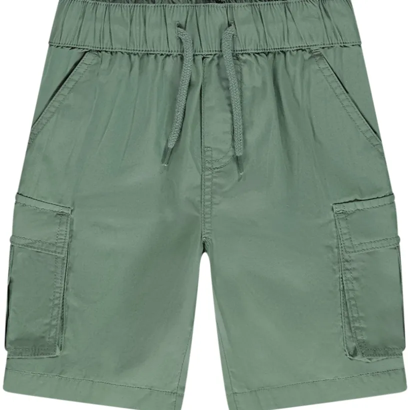 Bermuda cargo uni en popeline pour garçon