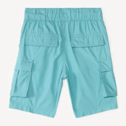 Bermuda cargo uni en popeline pour garçon