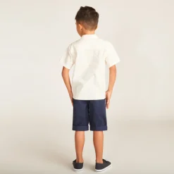 Bermuda ceinturé en twill pour garçon