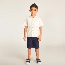 Bermuda ceinturé en twill pour garçon