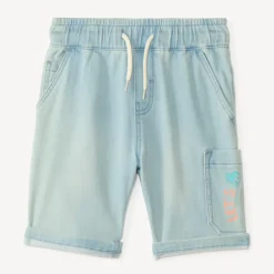 Bermuda effet jean à poche printée pour garçon