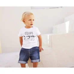 Bermuda en jean effet délavé pour bébé garçon
