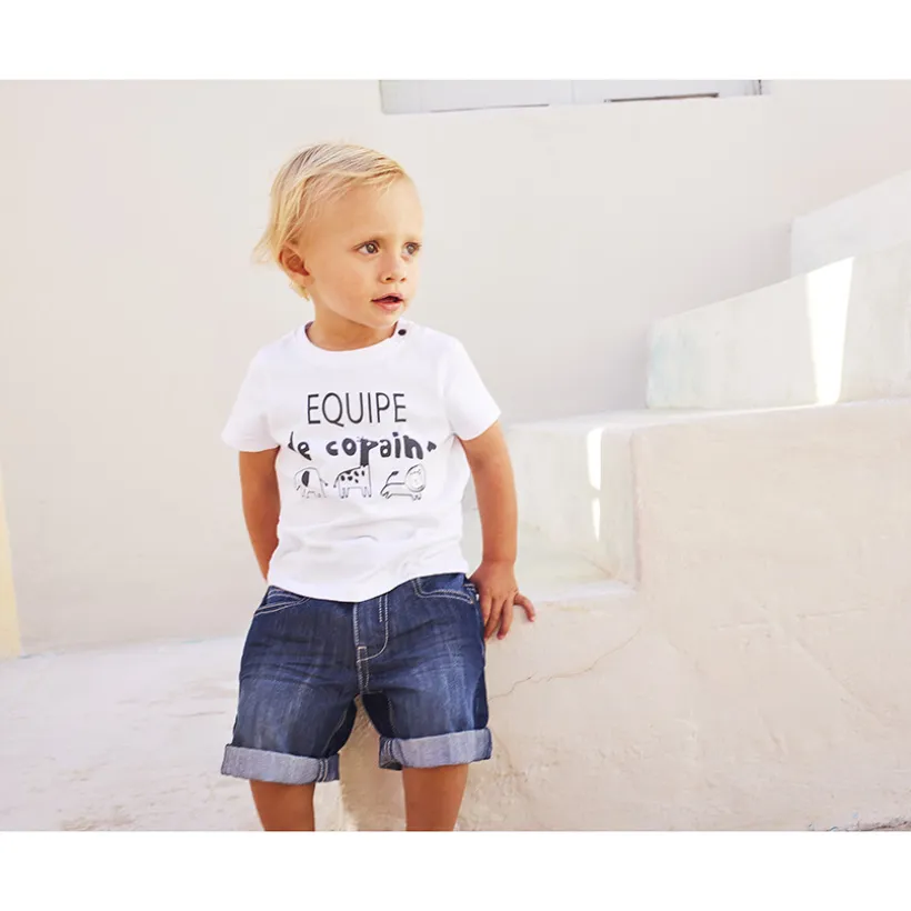 Bermuda en jean effet délavé pour bébé garçon