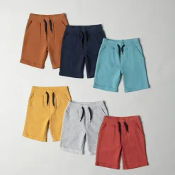 Bermuda en molleton uni à taille élastiquée pour garçon
