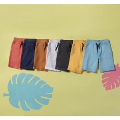 Bermuda en molleton uni à taille élastiquée pour garçon