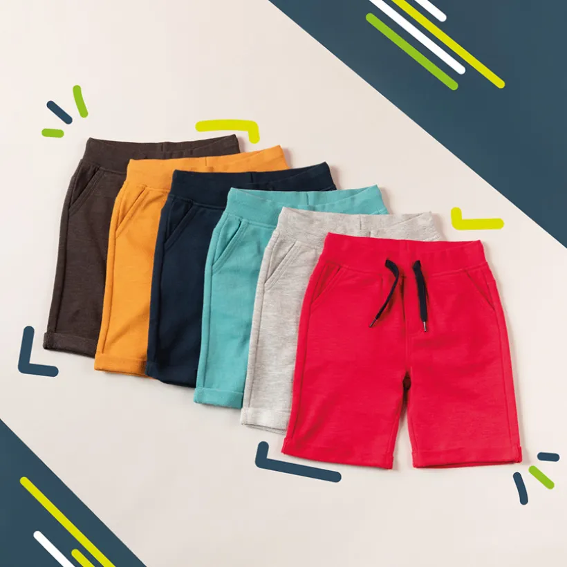 Bermuda en molleton uni à taille élastiquée pour garçon