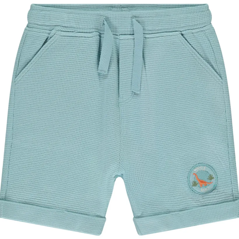 Bermuda en nid d'abeille avec patch dino pour bébé garçon