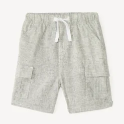 Bermuda style cargo uni en toile pour bébé garçon
