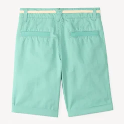 Bermuda uni en toile avec ceinture lacet pour garçon