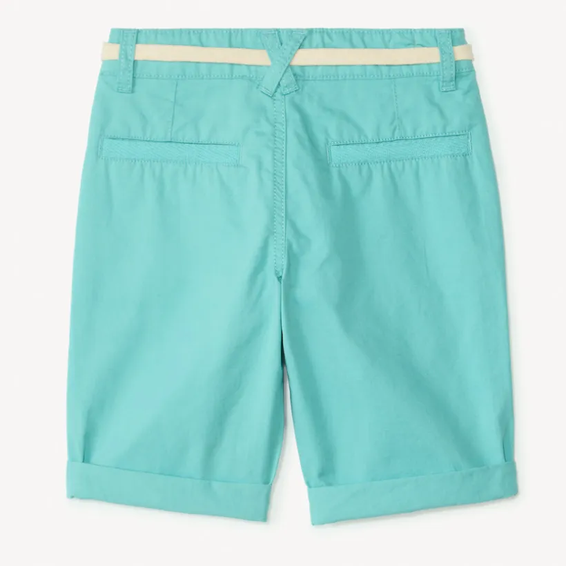 Bermuda uni en toile avec ceinture lacet pour garçon