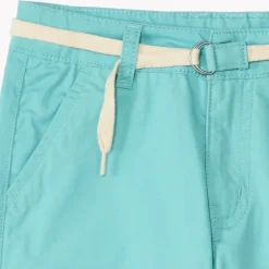 Bermuda uni en toile avec ceinture lacet pour garçon